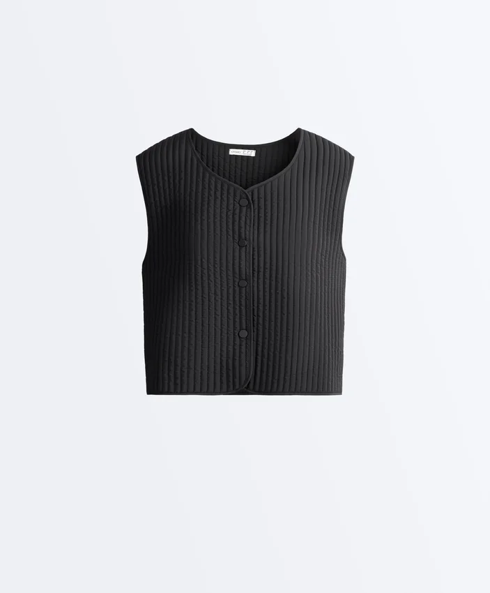 Colete fino acolchoado em nylon Colete fino acolchoado em nylon