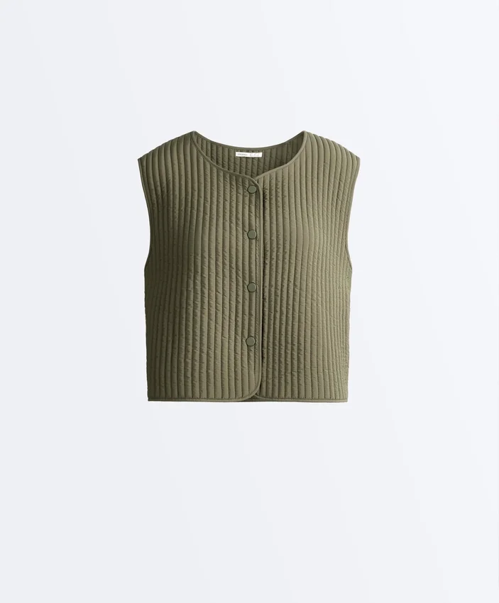 Colete fino acolchoado em nylon Colete fino acolchoado em nylon