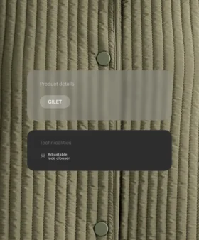 Colete fino acolchoado em nylon Colete fino acolchoado em nylon