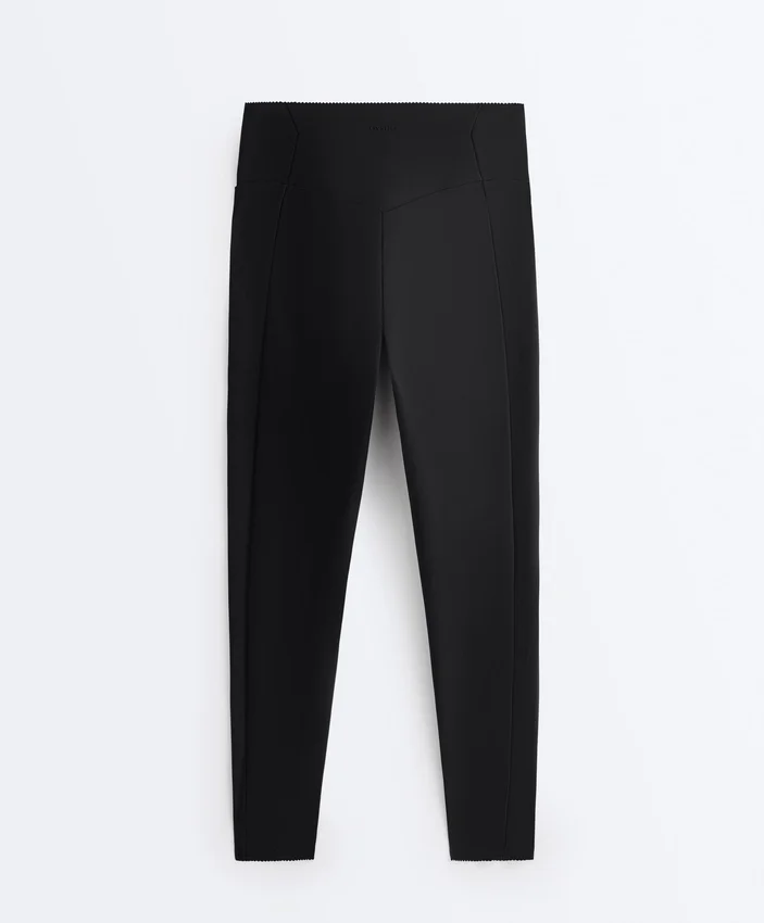 Compressive Leggings de cintura alta até ao tornozelo com bolso Compressive Leggings de cintura alta até ao tornozelo com bolso