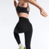 Compressive Leggings de cintura alta até ao tornozelo com bolso Compressive Leggings de cintura alta até ao tornozelo com bolso