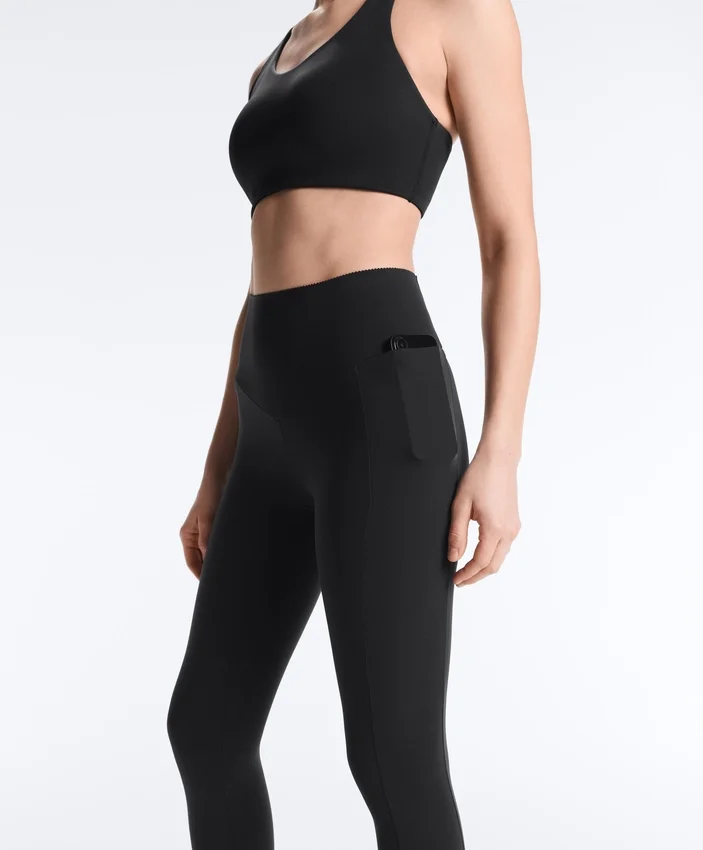 Compressive Leggings de cintura alta até ao tornozelo com bolso Compressive Leggings de cintura alta até ao tornozelo com bolso