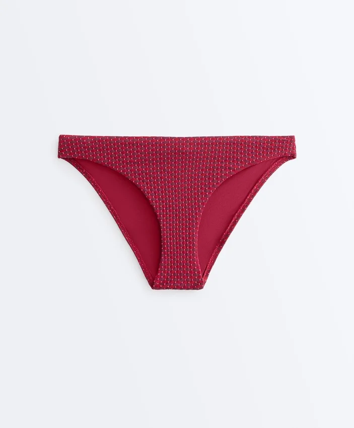 Cueca clássica de biquíni em jacquard geométrico Cueca clássica de biquíni em jacquard geométrico