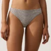 Cueca clássica de biquíni às riscas Cueca clássica de biquíni às riscas
