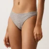 Cueca clássica de biquíni às riscas Cueca clássica de biquíni às riscas