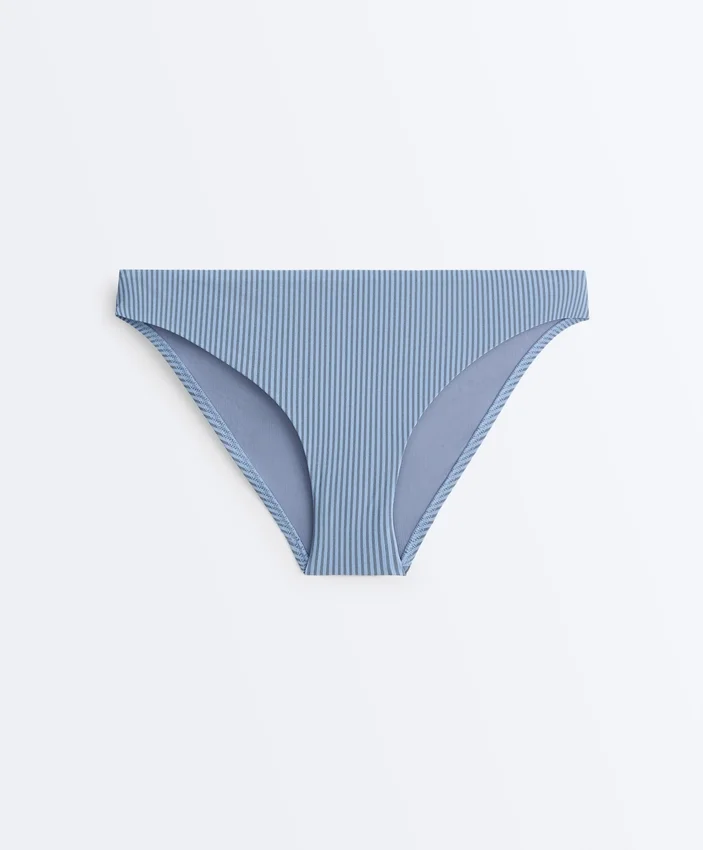Cueca clássica de biquíni às riscas Cueca clássica de biquíni às riscas