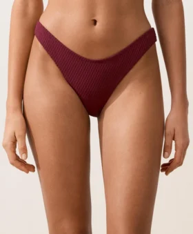 Cueca de biquíni brasileiro com corte em U em jacquard de mini xadrez
