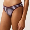 Cueca de biquíni clássica com riscas texturizadas Cueca de biquíni clássica com riscas texturizadas