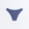 Cueca de biquíni com corte em U e cobertura média em xadrez Cueca de biquíni com corte em U e cobertura média em xadrez