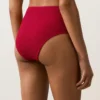 Cueca de biquíni de cintura alta com textura waffle Cueca de biquíni de cintura alta com textura waffle