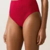 Cueca de biquíni de cintura alta com textura waffle Cueca de biquíni de cintura alta com textura waffle