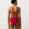 Cueca de biquíni de cintura alta com textura waffle Cueca de biquíni de cintura alta com textura waffle