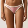 Cueca de biquíni de cobertura média com corte em U e acabamento contrastante Cueca de biquíni de cobertura média com corte em U e acabamento contrastante