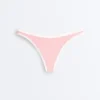 Cueca de biquíni de cobertura média com corte em U e acabamento contrastante Cueca de biquíni de cobertura média com corte em U e acabamento contrastante