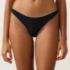 Cueca de biquíni de cobertura média com corte em U e debrum Cueca de biquíni de cobertura média com corte em U e debrum