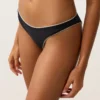 Cueca de biquíni de cobertura média com corte em U e debrum Cueca de biquíni de cobertura média com corte em U e debrum