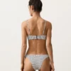 Cueca de biquínis com corte em U e cobertura média em jacquard às bolinhas Cueca de biquínis com corte em U e cobertura média em jacquard às bolinhas