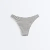Cueca de biquínis com corte em U e cobertura média em jacquard às bolinhas Cueca de biquínis com corte em U e cobertura média em jacquard às bolinhas