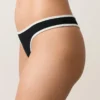 Cueca de fio dental com corte em U e acabamento contrastante Cueca de fio dental com corte em U e acabamento contrastante