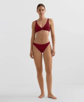 Top de biquíni halter em jacquard de mini xadrez