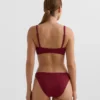 Top de biquíni halter em jacquard de mini xadrez