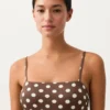 Fato de banho bandeau em piqué com bolinhas Fato de banho bandeau em piqué com bolinhas