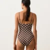 Fato de banho bandeau em piqué com bolinhas Fato de banho bandeau em piqué com bolinhas