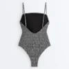Fato de banho bandeau em tecido smock xadrez Fato de banho bandeau em tecido smock xadrez