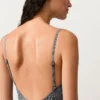 Fato de banho bandeau em tecido smock xadrez Fato de banho bandeau em tecido smock xadrez