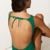 Fato de banho halter em piqué Fato de banho halter em piqué