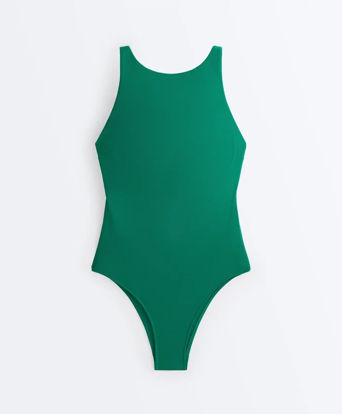 Fato de banho halter em piqué Fato de banho halter em piqué