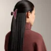 Grampo de acessórios de cabelo grande com debrum Grampo de acessórios de cabelo grande com debrum