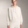 Hoodie com capuz de corte largo em modal escovado Hoodie com capuz de corte largo em modal escovado
