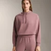Hoodie com capuz de corte largo em modal escovado Hoodie com capuz de corte largo em modal escovado