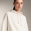 Hoodie com capuz de corte largo em modal escovado Hoodie com capuz de corte largo em modal escovado