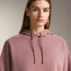 Hoodie com capuz de corte largo em modal escovado Hoodie com capuz de corte largo em modal escovado