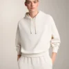 Hoodie com capuz de corte largo em modal escovado Hoodie com capuz de corte largo em modal escovado