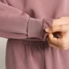 Hoodie com capuz de corte largo em modal escovado Hoodie com capuz de corte largo em modal escovado