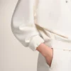 Hoodie com capuz de corte largo em modal escovado Hoodie com capuz de corte largo em modal escovado