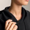Hoodie com capuz de corte largo em modal escovado Hoodie com capuz de corte largo em modal escovado