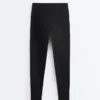 Leggings básicas de cintura alta e comprimento até ao tornozelo Compressive Leggings básicas de cintura alta e comprimento até ao tornozelo Compressive