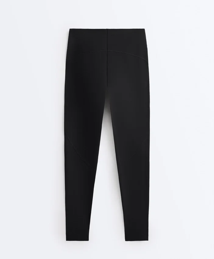 Leggings básicas de cintura alta e comprimento até ao tornozelo Compressive Leggings básicas de cintura alta e comprimento até ao tornozelo Compressive