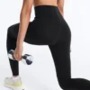 Leggings básicas de cintura alta e comprimento até ao tornozelo Compressive Leggings básicas de cintura alta e comprimento até ao tornozelo Compressive