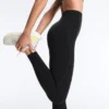 Leggings básicas de cintura alta e comprimento até ao tornozelo Compressive Leggings básicas de cintura alta e comprimento até ao tornozelo Compressive