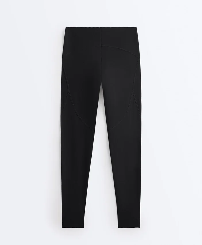 Leggings básicas de cintura alta e comprimento até ao tornozelo Compressive Leggings básicas de cintura alta e comprimento até ao tornozelo Compressive