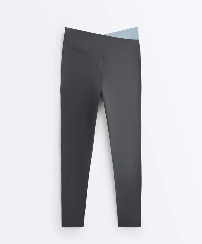 Leggings Comfortlux com cintura em V e contraste, comprimento até ao tornozelo Leggings Comfortlux com cintura em V e contraste, comprimento até ao tornozelo