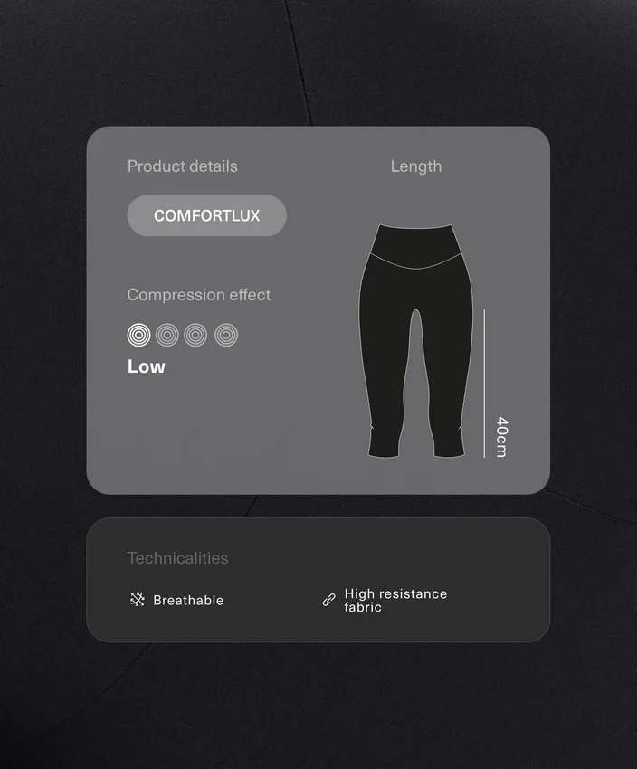 Leggings Comfortlux de cintura alta, 40 cm, até ao joelho Leggings Comfortlux de cintura alta, 40 cm, até ao joelho