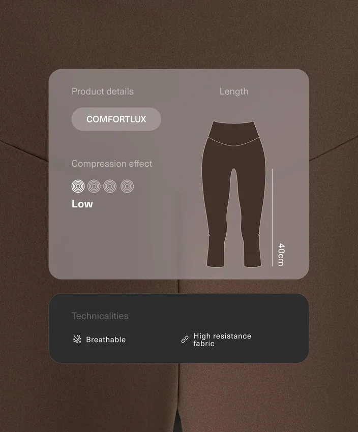 Leggings Comfortlux de cintura alta, 40 cm, até ao joelho Leggings Comfortlux de cintura alta, 40 cm, até ao joelho