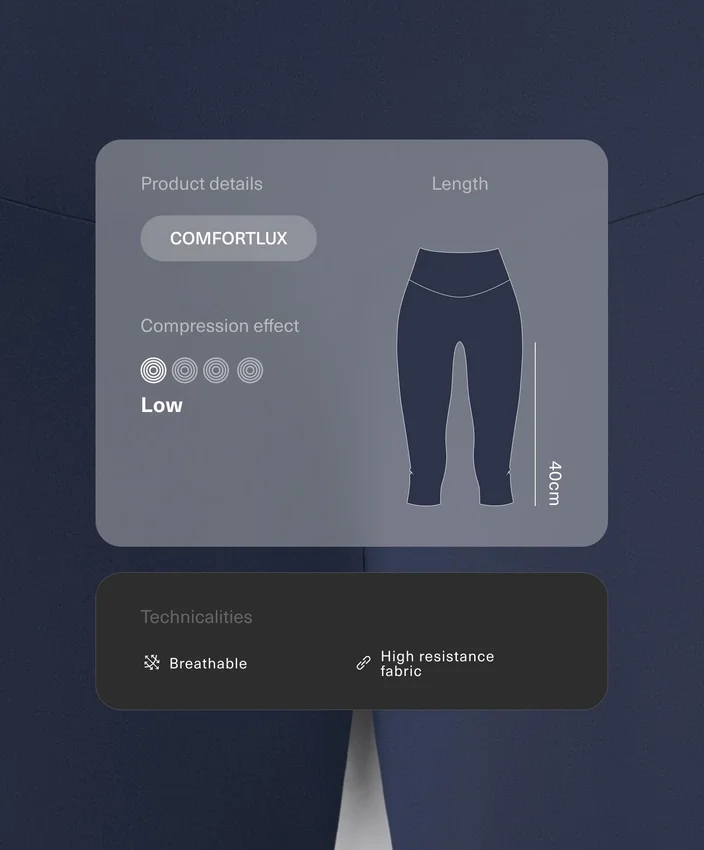 Leggings Comfortlux de cintura alta, 40 cm, até ao joelho Leggings Comfortlux de cintura alta, 40 cm, até ao joelho