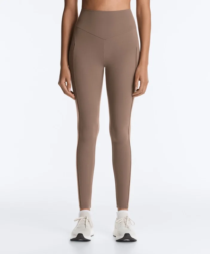 Leggings Comfortlux de cintura alta com bainha em ponto de moscado, comprimento até ao tornozelo Leggings Comfortlux de cintura alta com bainha em ponto de moscado, comprimento até ao tornozelo